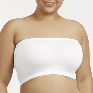 Plus Size Seamless Tube Top Bra Bandeau In White